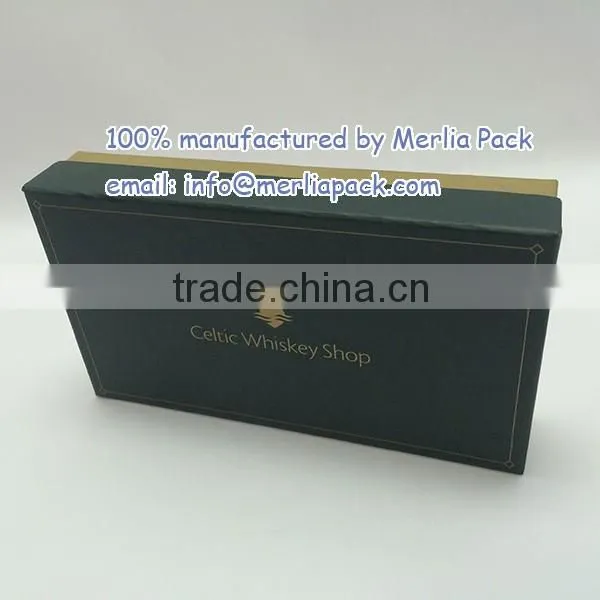 Custom Whiskey Gift Boxes Paper Board Brandy Scotland Paper Wine Shot Glass Boxes