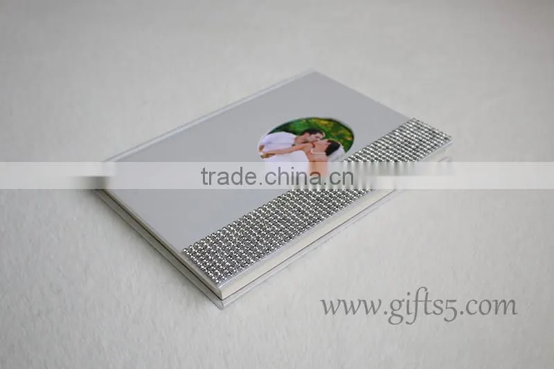 White wedding guest book with photo frame