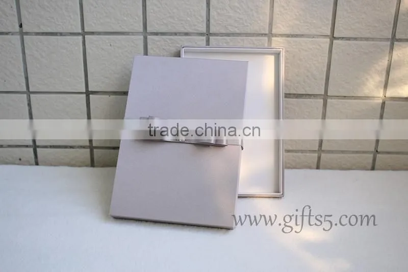 Luxury wedding invitation boxes with pearl ribbon