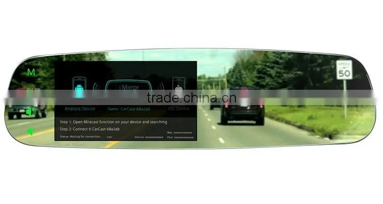 Germid car frameless rearview mirror monitor with mirror link function
