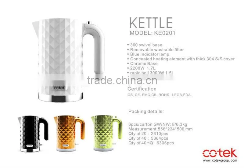 2016 hot sale diamond rang kitchen appliance drip coffee maker and electric kettle