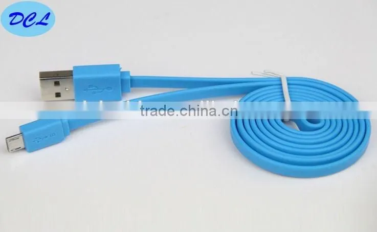 Colorful flat usb cable male to micro 5PIN