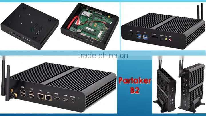 Dual Lan SD Card Reader Embedded Fanless Laptop Computer Small mini computer i7