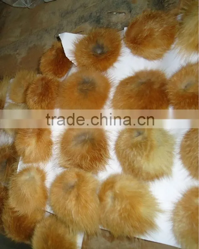 wholesale Genuine colorful real fox fur pompoms
