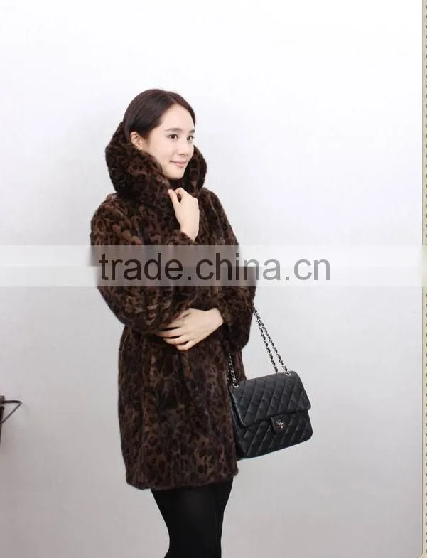 Fashion genuine knitted mink fur coat for women MC10