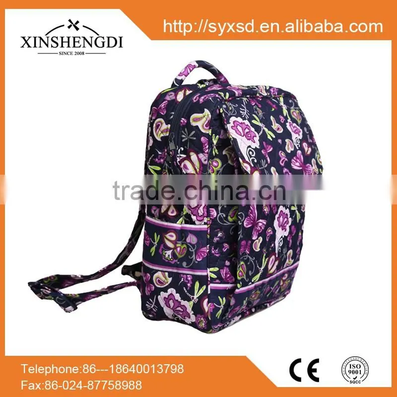 New design cotton floral quilted textile printing side by woman oem girls haversack