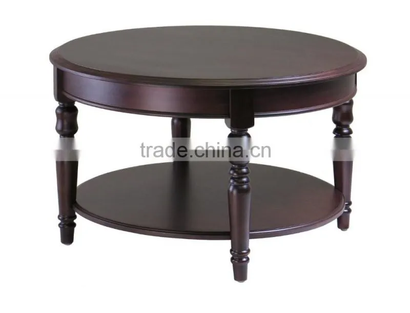 Hobby lobby furniture solid wood round coffee table with carven legs