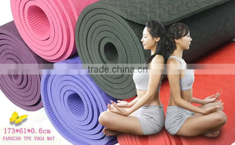 Custom OEM Manufacturer For Professional Embossed Printing Logo Eco Yoga Mat/Anti-slip Rubber TPE Yoga Mat