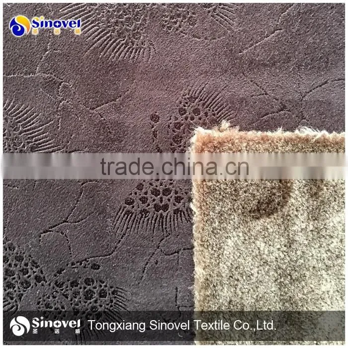 100% Polyester Women's coat fabric winter coat fabric sude fabric bonded fur