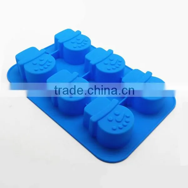 Promotional gift 6 Cups snowman shape Silicone Cake Pan Mold