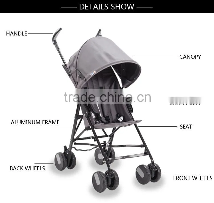 custom pink safety baby stroller with big wheels in good quality