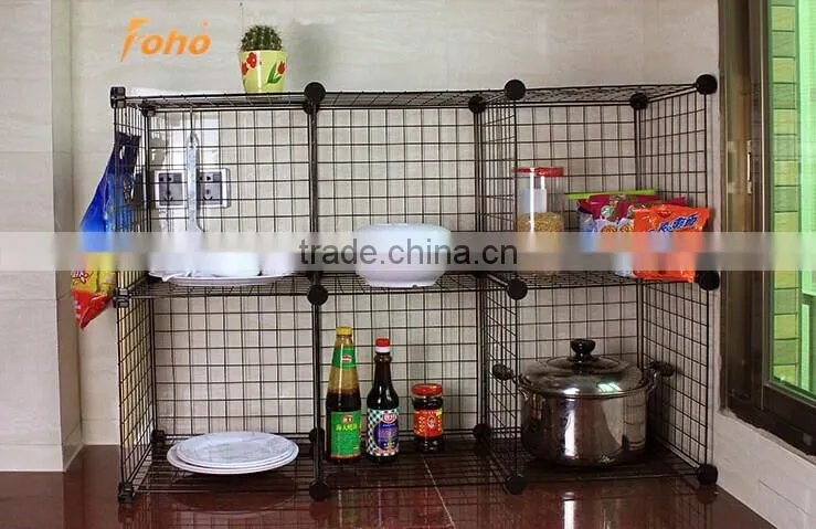 6 Storage Cubes, Stacking Wire Cube Set Closet Organizer Bins Bask (FH-ALW0023)