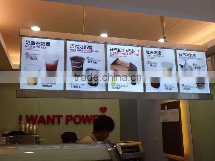 New fast food advertising illuminated led menu board menu cover