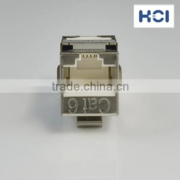 Taiwan Supplier Cat6A 90 Degree Shielded STP Straight Keystone Coupler