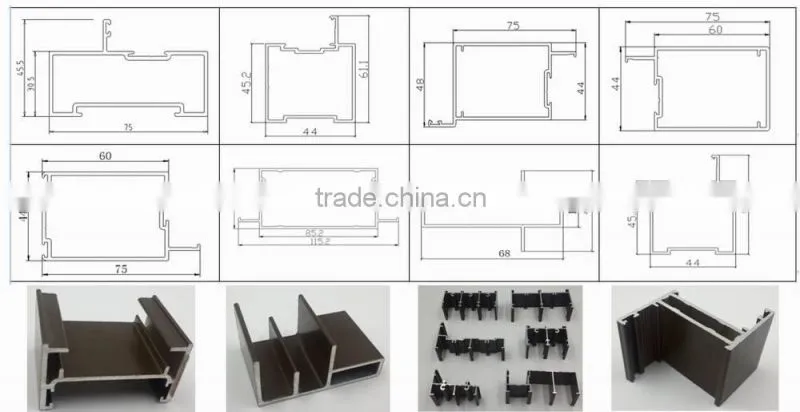 Aluminum extrusion profiles for windows and doors, pipe and customized shapes
