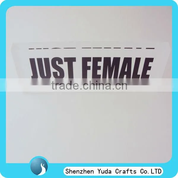 clear acrylic name plate block perspex brand block display perspex banner display
