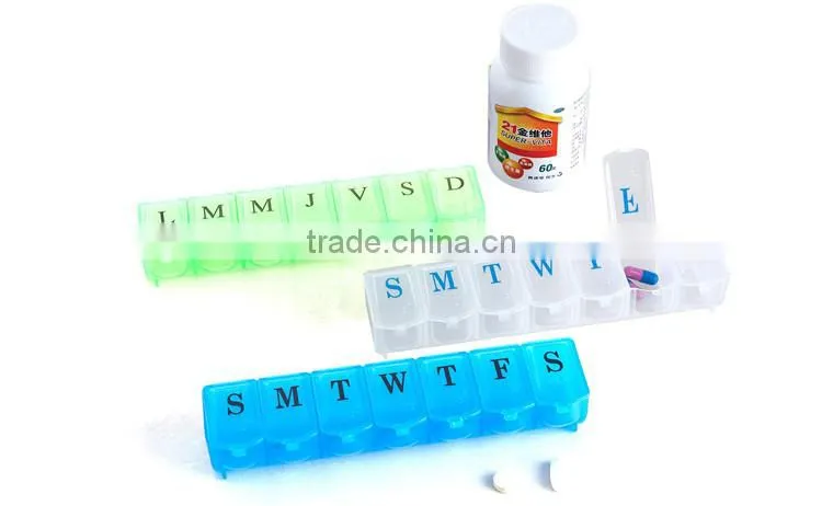 Promotion customized plastic drawer 28 day travel pill box case