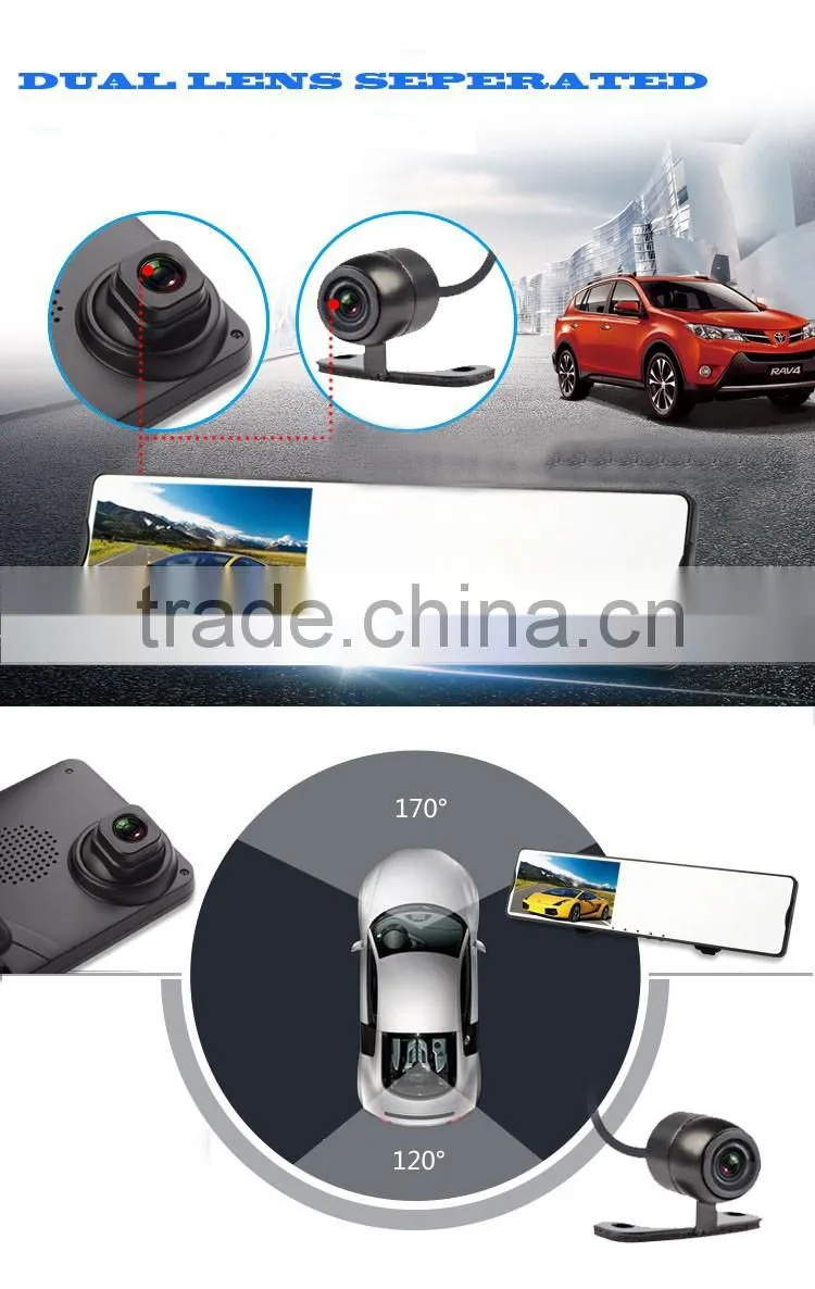Vasens 168P Dual lens FHD 1080P Rearview mirror dvr Motion Detection Car Dashcam Camcorder G-sensor car Dvr