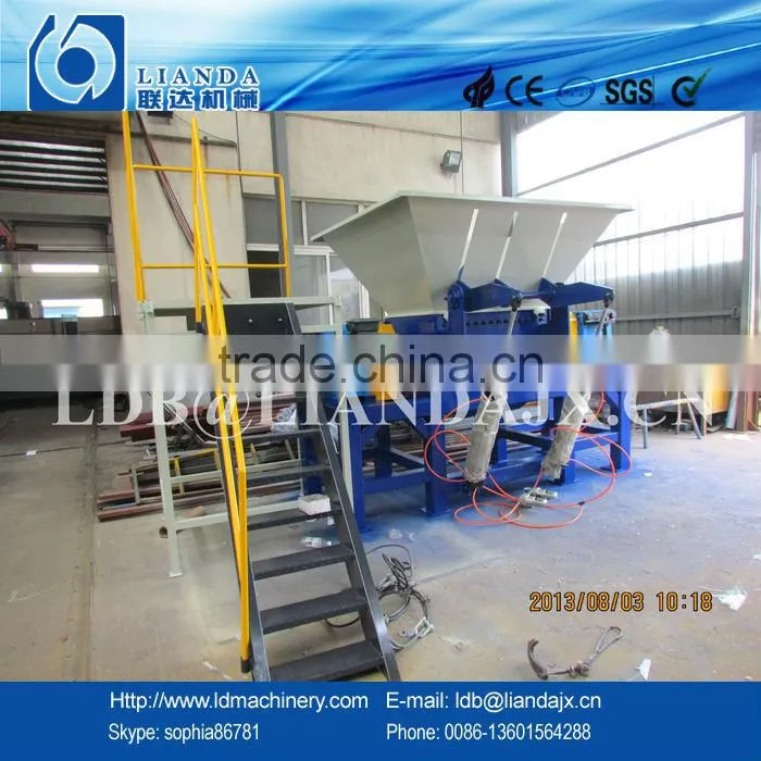 Waste plastic big materials twin shaft shredder