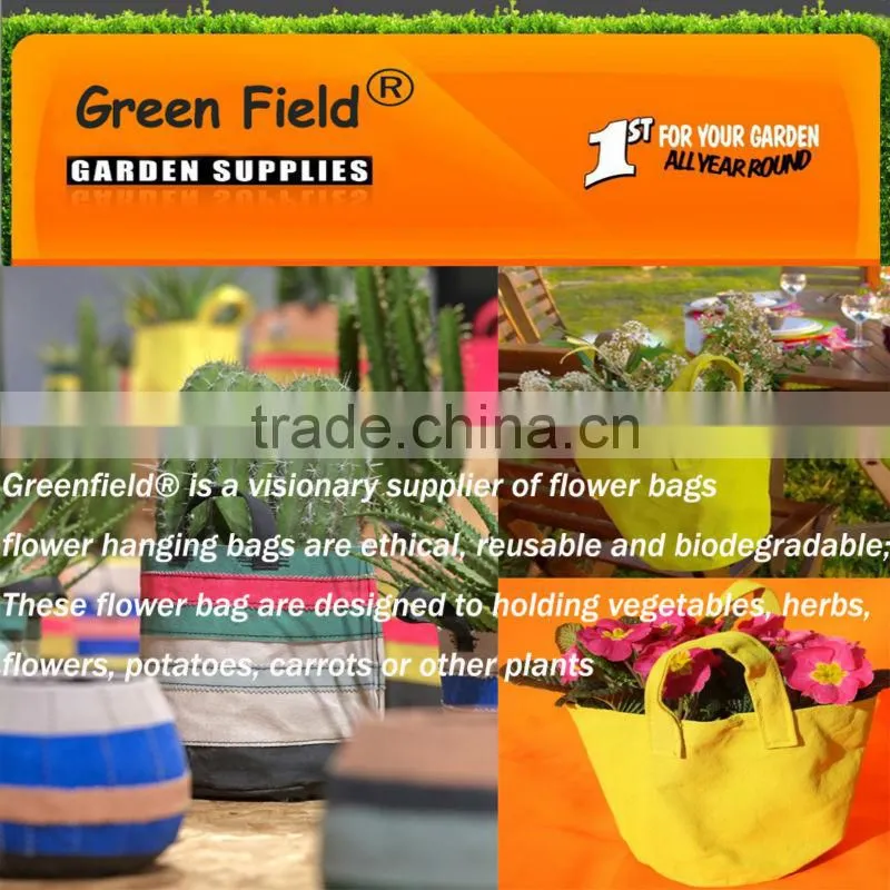 Green Field Colorful Canvas Flower Pot,Colorful Canvas Flower Growing Pot