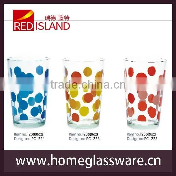 2014 latest new fresh fruits decal design of Whisky glass cup/Glass cup