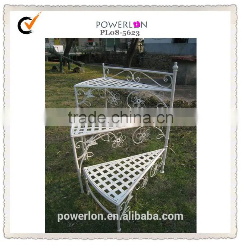 3-tier metal flower pots stand indoor and outdoor