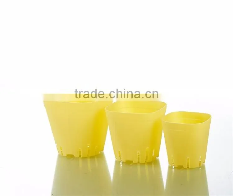 Plastic Square Pots for Plants Black Color
