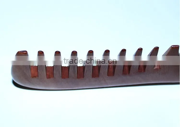 Anti-static Health Care Half Moon Hair Silky Peach Wooden Wide Teeth Comb