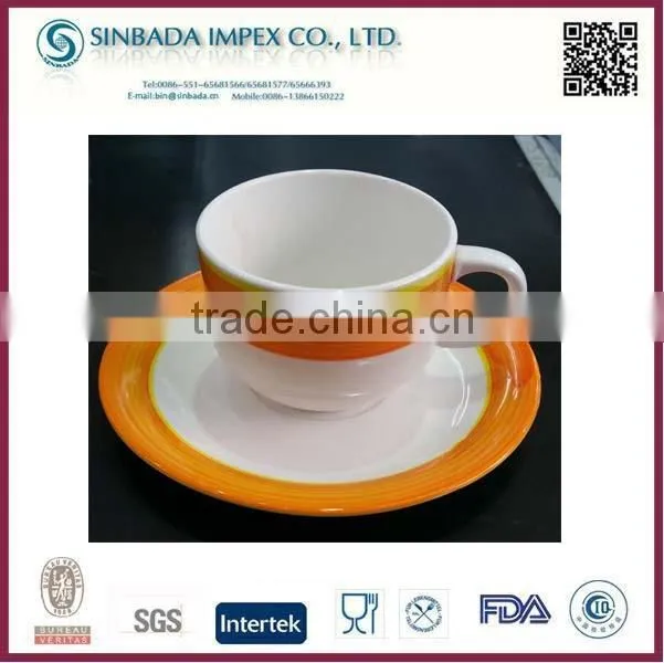 Ceramic Unique Shape Tea Cup And Saucer