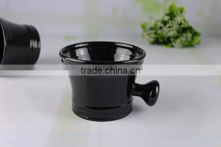 Home & garden bathroom accessories ceramic black shaving bowl
