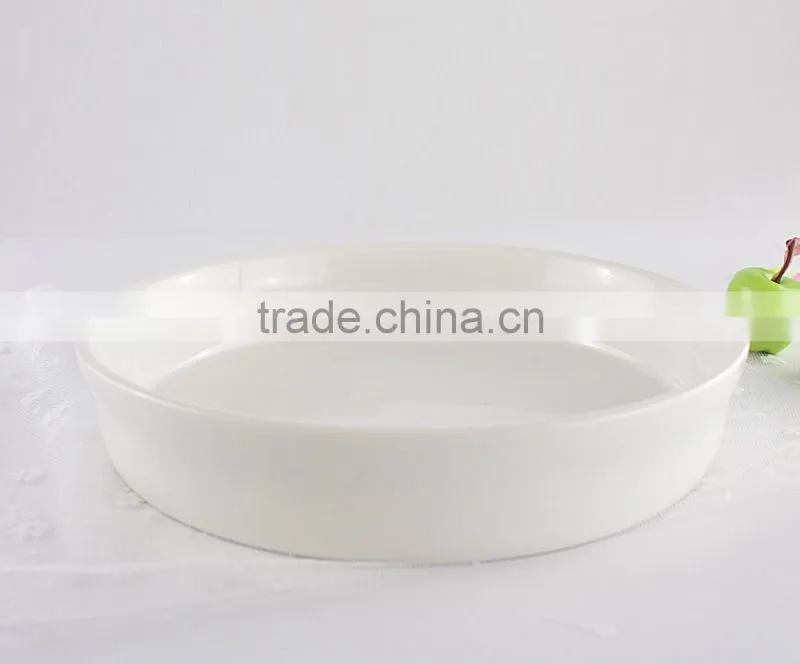 Hospitality hotel supply round eco-friendly porcelain plates bakeware