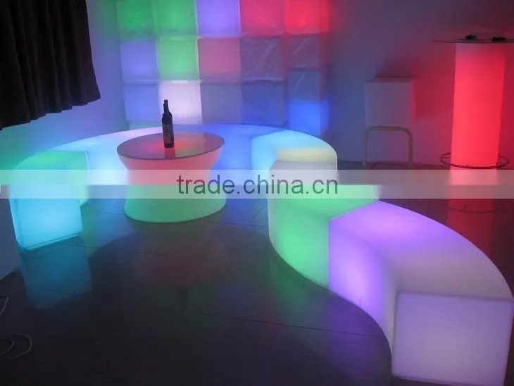 Free style combination bar set outdoor illuminated furniture LED light bench