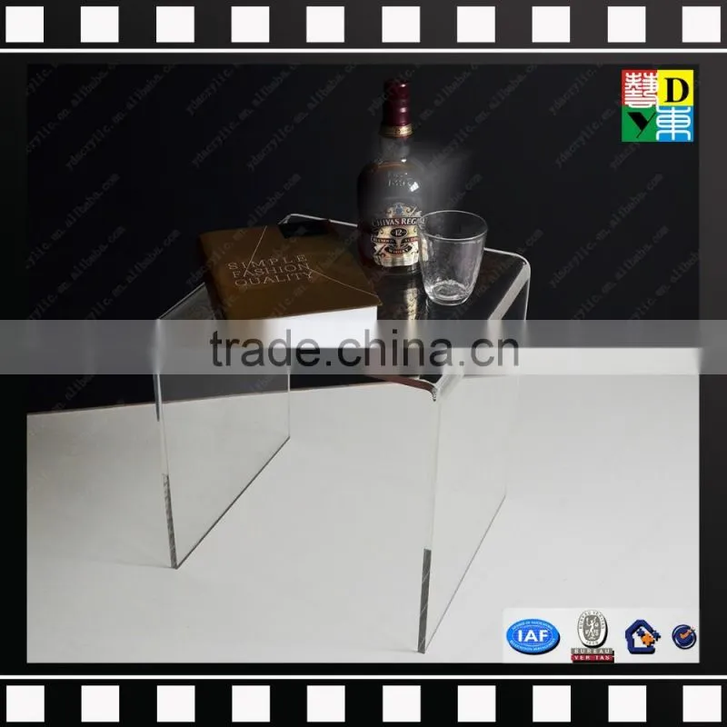 Clear acrylic u-shaped table homemade coffee table from shenzhen yidong