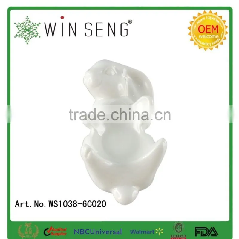 Lovely easter decoration white ceramic rabbit figurines