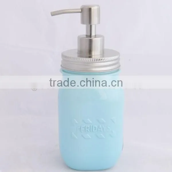 new design mason jar soap dispenser with stainless steel lid