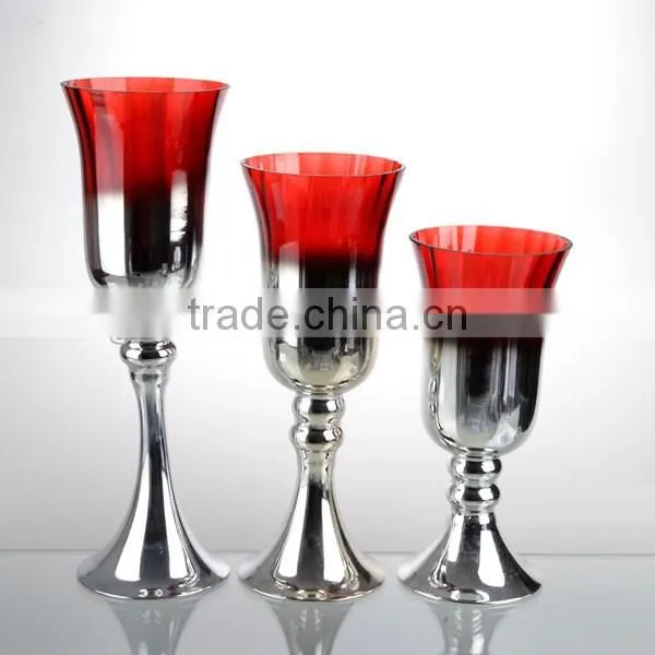 3-tier christmas series tall glass hurricane candle holder