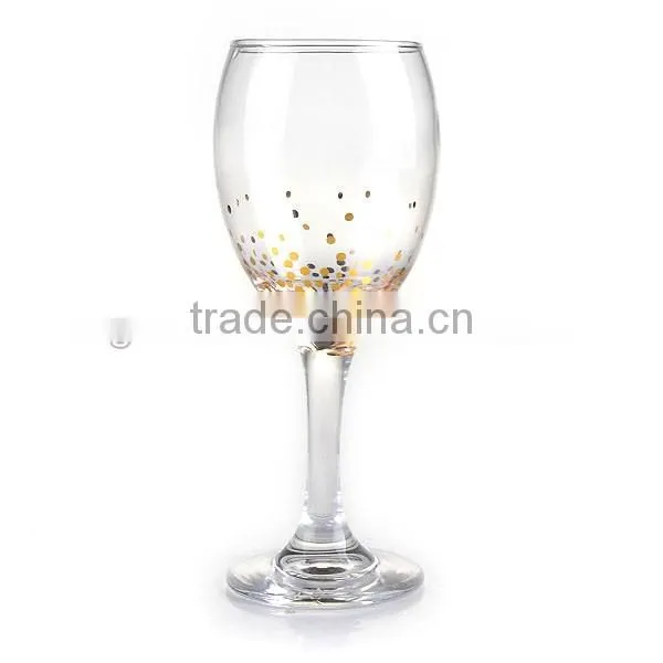 High quality wine glass and water glass set with golden decal