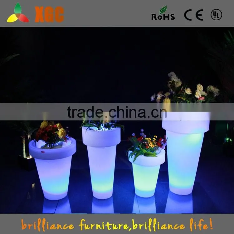 Lighting up plastic decorative flower pots, outdoor flower pot GD120