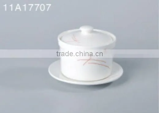 12PCS luxury hotel flower surface white ceramic dinnerware set