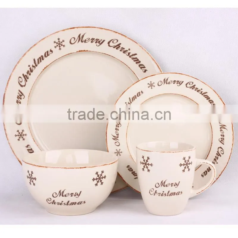 Snowflake novelty ceramic christmas dinnerware