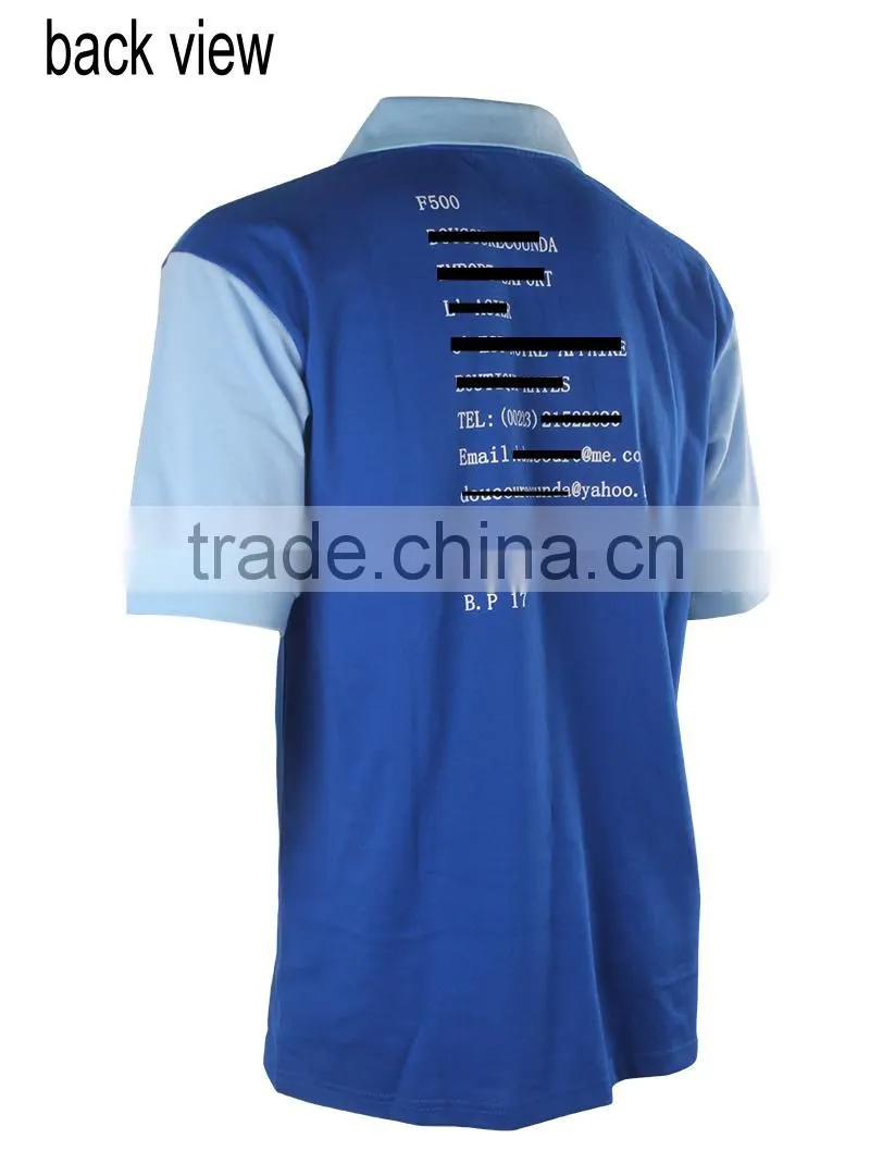 2015 New Arrival Plain Blue Dyed Short Sleeves Cheap Men Model Casual Shirt