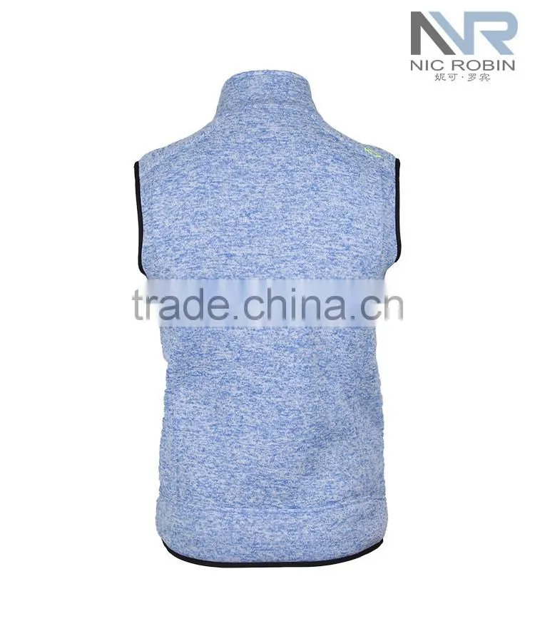 Stylish High-Necked Men Vest Jacket Fleece With Fluorescent Zipper