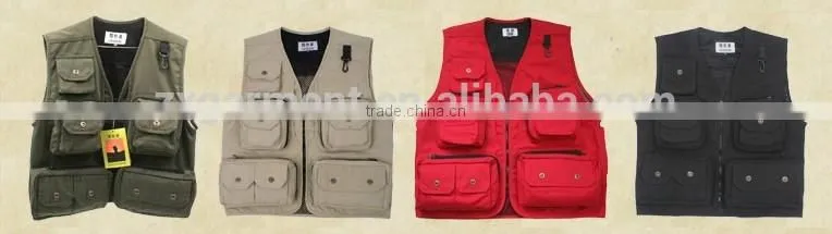 men's plus size fishing jacket vest and outdoor casual multi-pocket waistcoat men Hot sale