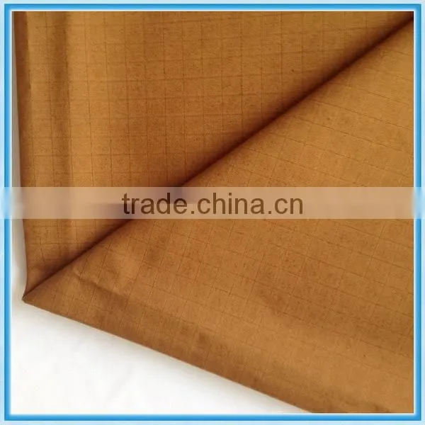 100% cotton fabric/jaquard fabric/brown check design/ bulk buy from China