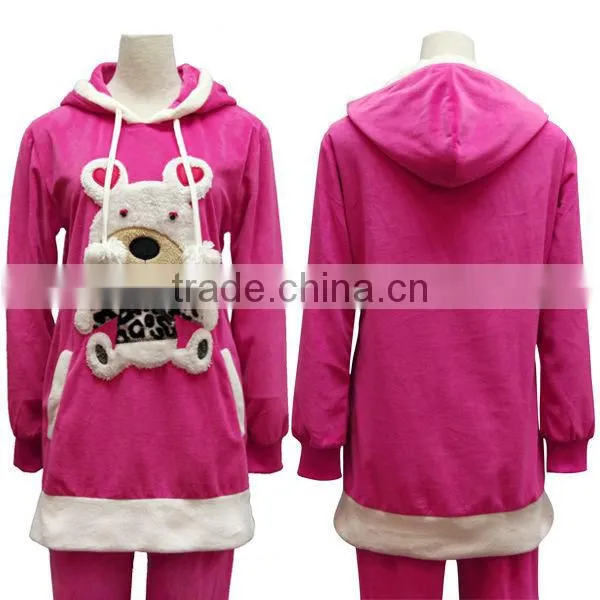 wholesale fashion new design winter comfortable velvet cheap woman funny pajamas