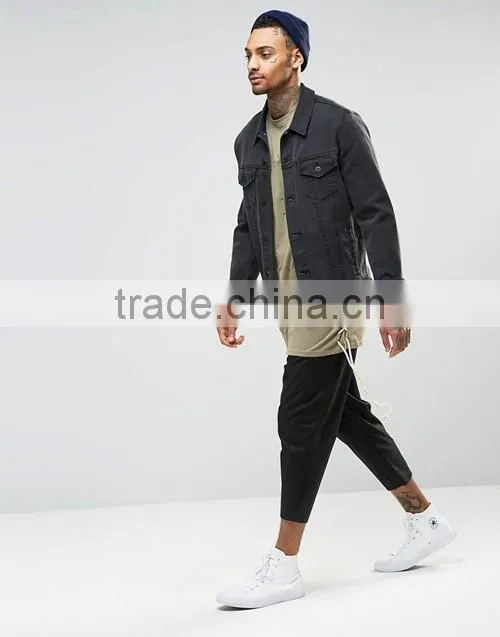 Personalized wholesale import longline distressed t-shirt men OEM, street hip hop wear