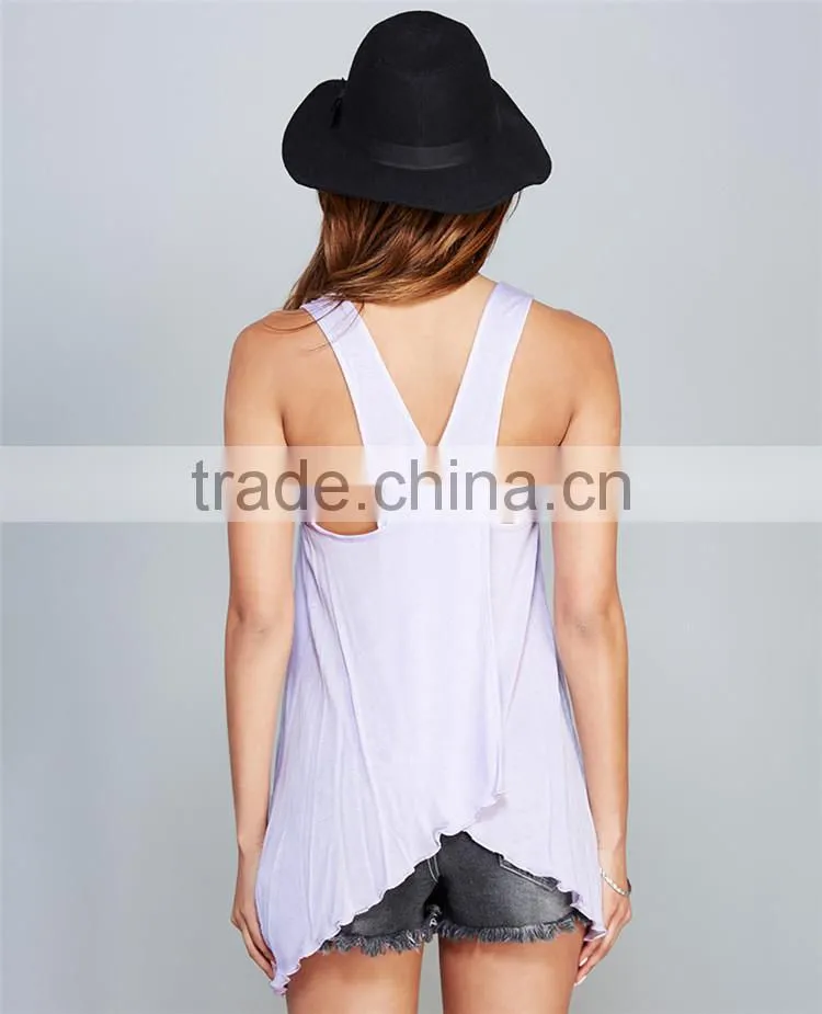 Bulksale girls fancy lady purple slim fit singlet polyester tank tops