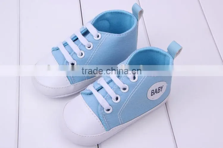 2014 new baby product boys and girls canvas shoe infant baby canvas shoe