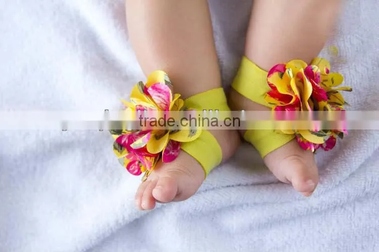 Newest Baby barefoot sandals foot flower infant Kids foot wear sandals walker shoes Barefoot Sandals