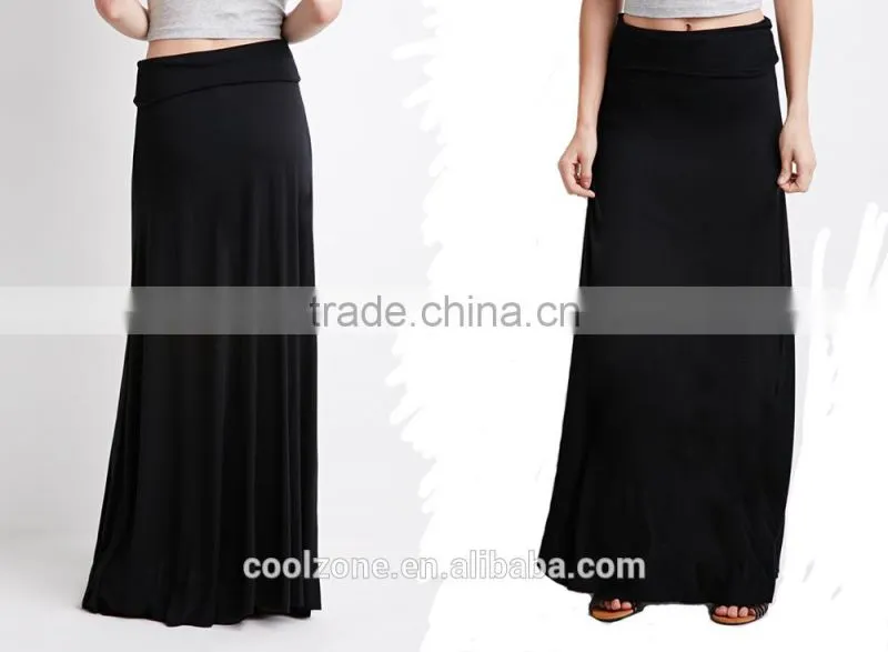 Latest elegant design classic fold-over long skirt/long maxi dress